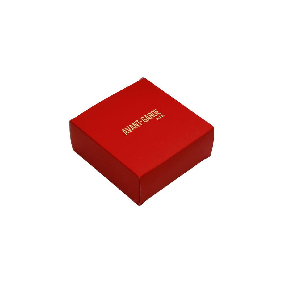 AVANT-GARDE PARIS  Collection Diva Boucles d'oreilles creuses rouges scintillantes en zirconia 