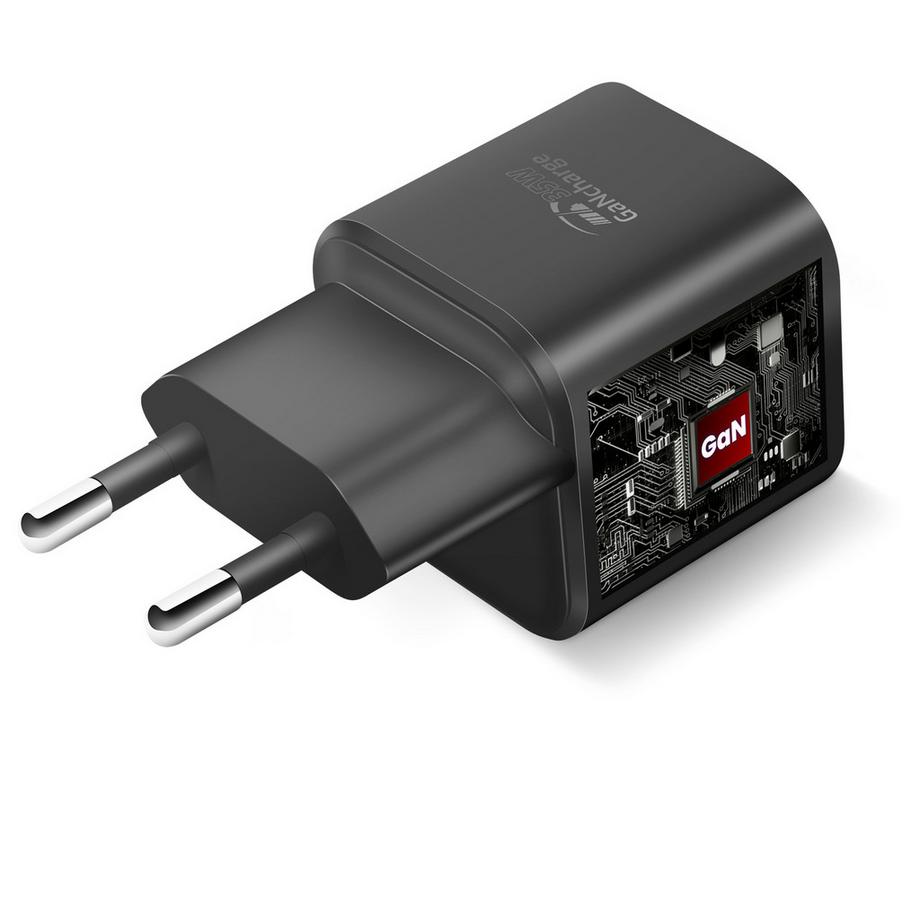 SWISSTEN  Caricatore USB + USB-C GaN 35W nero 