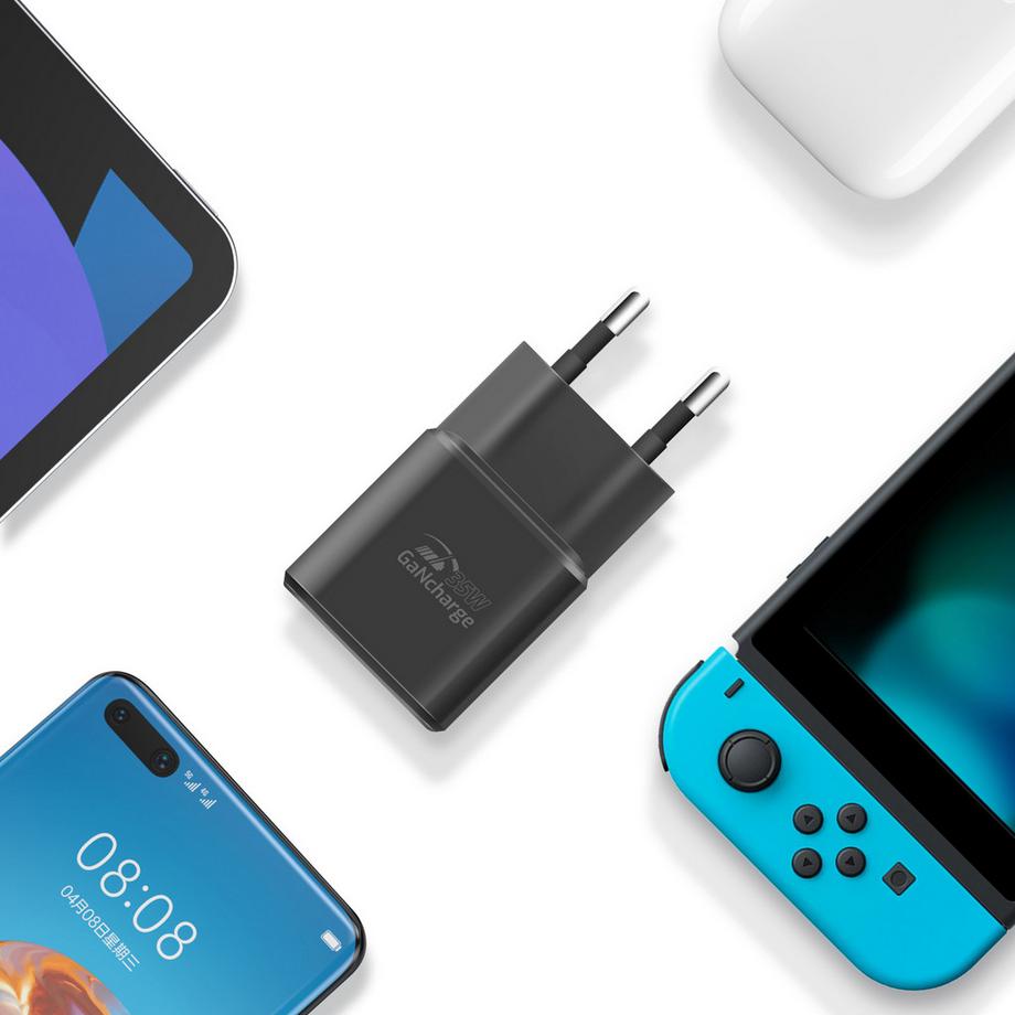 SWISSTEN  Caricatore USB + USB-C GaN 35W nero 