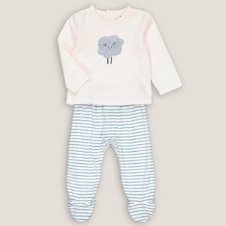 La Redoute Collections  Pyjama 2 pièces à pieds en velours 