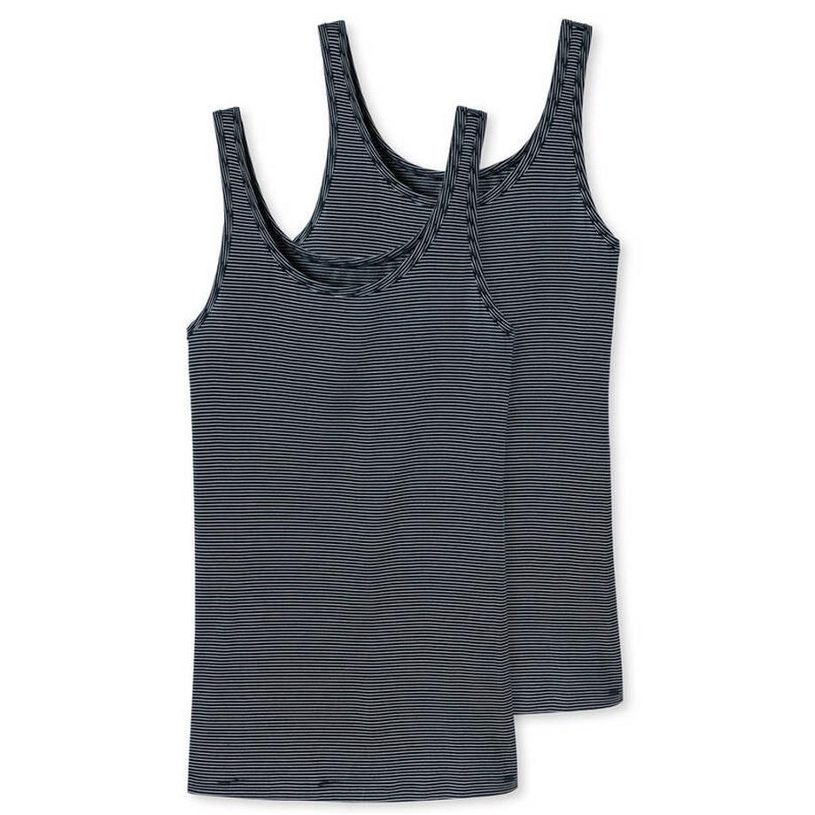 Schiesser Modal Essential Canotta a Righe Doppio Pacco  