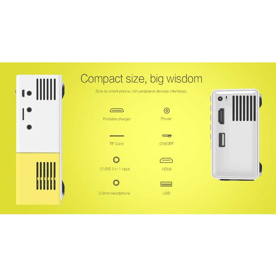 eStore  Projecteur LED Portable - Blanc et Jaune 