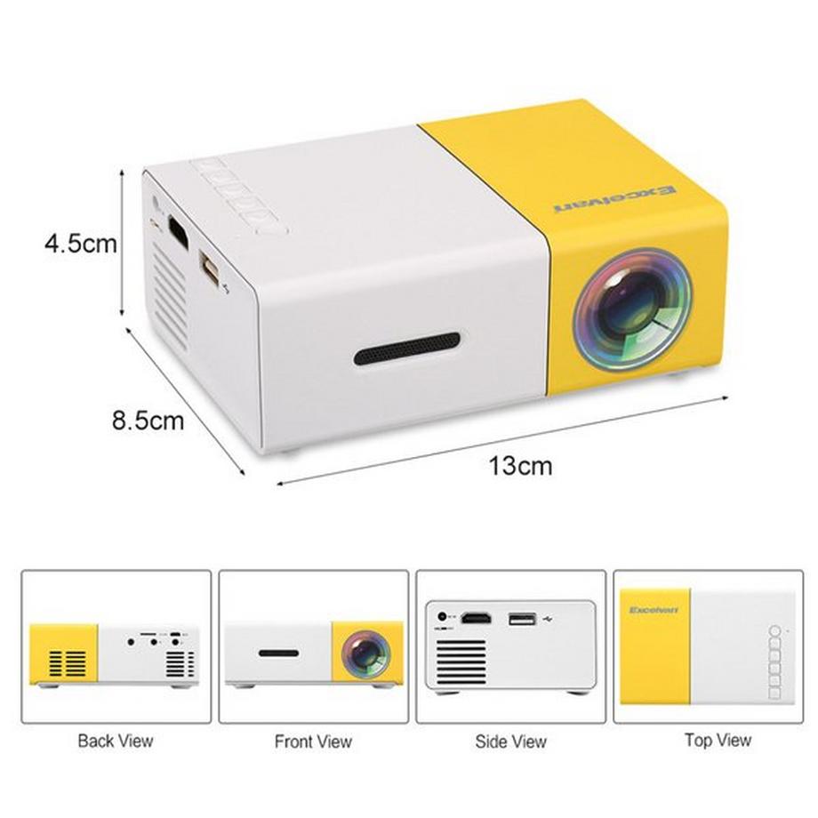 eStore  Projecteur LED Portable - Blanc et Jaune 