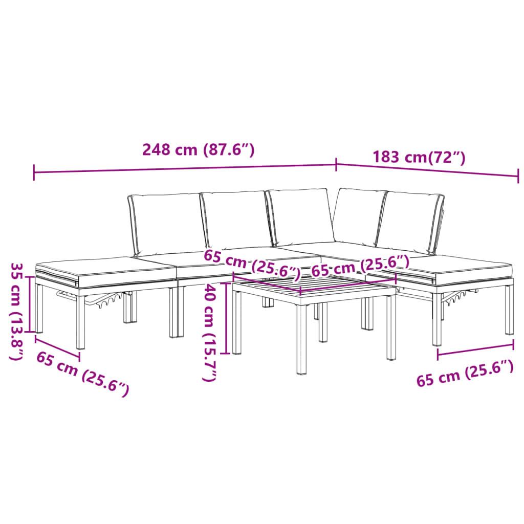 VidaXL set divano da giardino Alluminio  