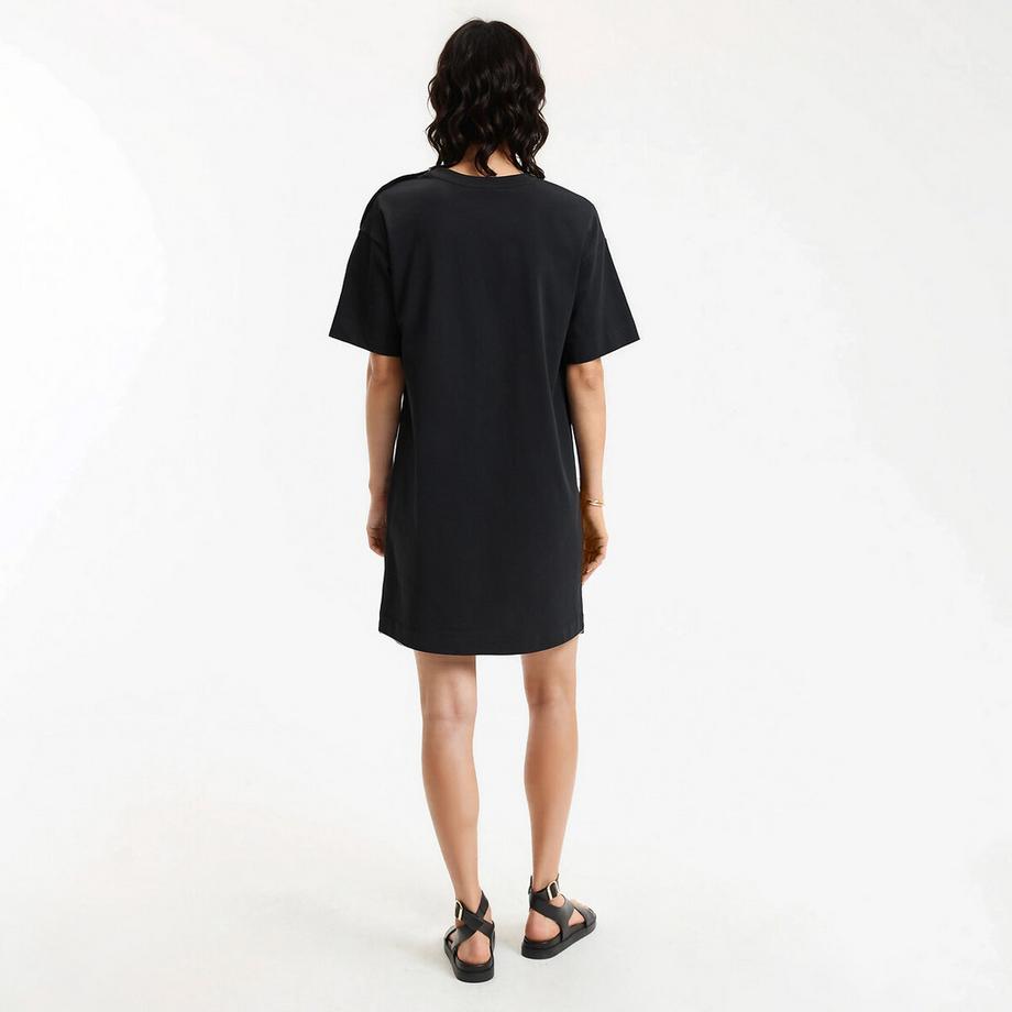 La Redoute Collections Kurzes T-Shirt-Kleid mit Knopfleiste an der Schulter  