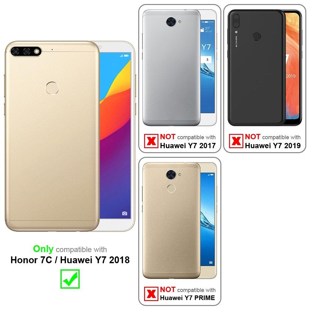 Cadorabo  Housse compatible avec Honor 7C / Huawei Y7 2018 - Coque de protection avec fermeture magnétique, fonction de support et compartiment pour carte 