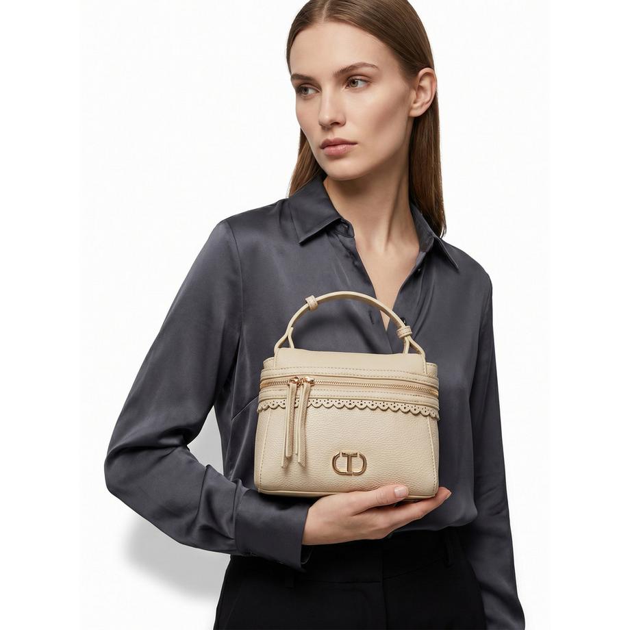 TWINSET Sac à main avec poignée supérieure et bordure festonnée  