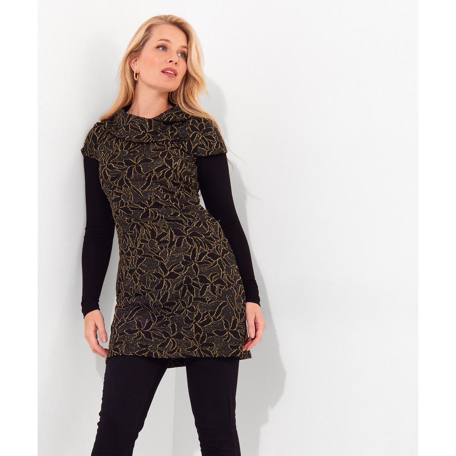 Tunika aus glitzerndem Jacquard