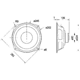 Visaton  WS 25 E - 8 Ohm 10 pollici 25.4 cm Toni bassi 30-2500Hz 80 W 8 Ω 