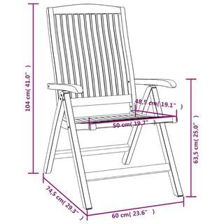 VidaXL Chaise de jardin inclinable bois  