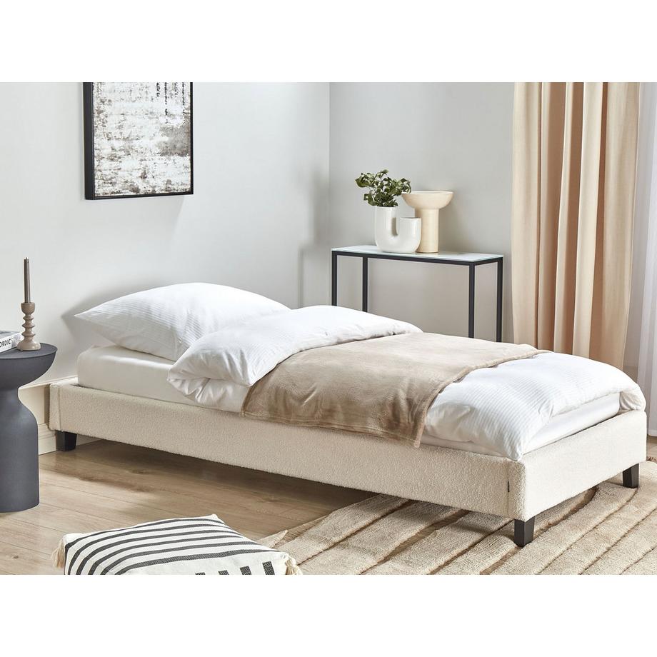 Beliani Letto senza testata en Bouclé Scandinavo ROANNE  