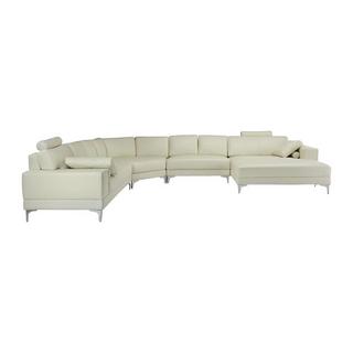 LINEA SOFA Wohnlandschaft Leder DONATELLO II Elfenbein Ecke Rechts  