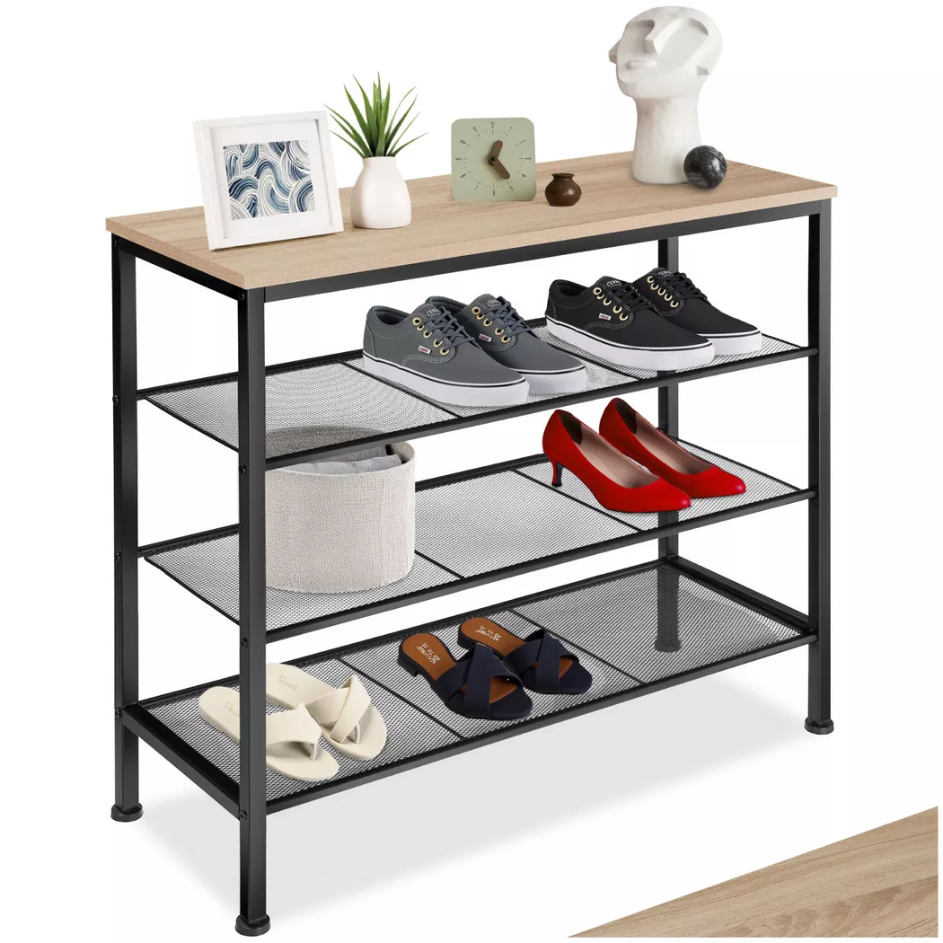 Tectake - Schuhregal Newport Industrial Style Holz und Stahl, 81cm, Sand