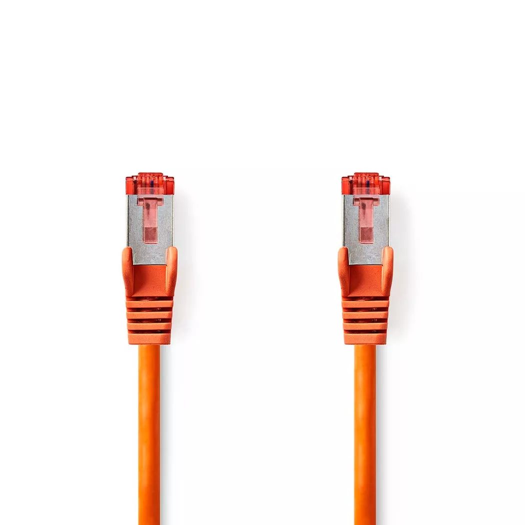 Nedis – CAT6 Netzwerkkabel | RJ45 Stecker S/FTP 0,50 m Rund LSZH Orange Etikett, One Size