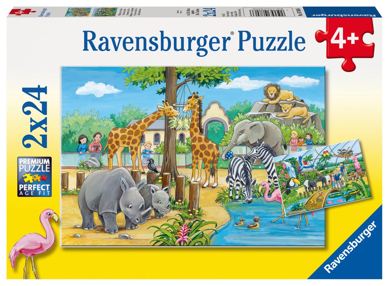 Ravensburger  Puzzle Willkommen im Zoo (2x24) 