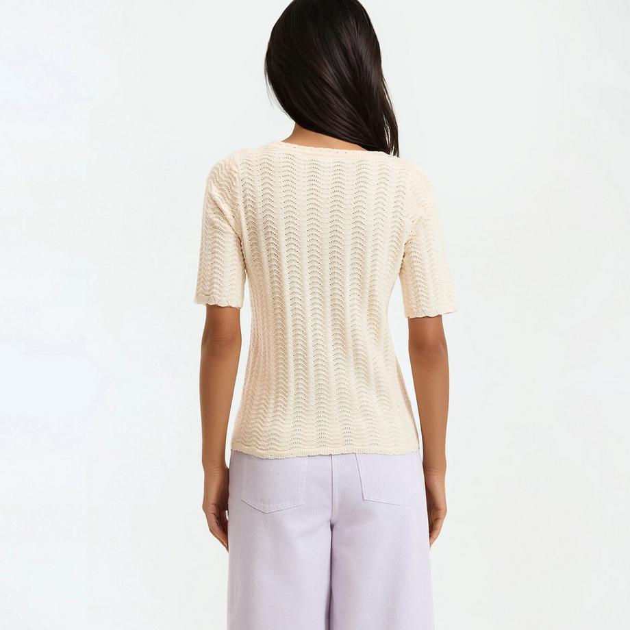 La Redoute Collections Pullover Rundhals Kurzarm  