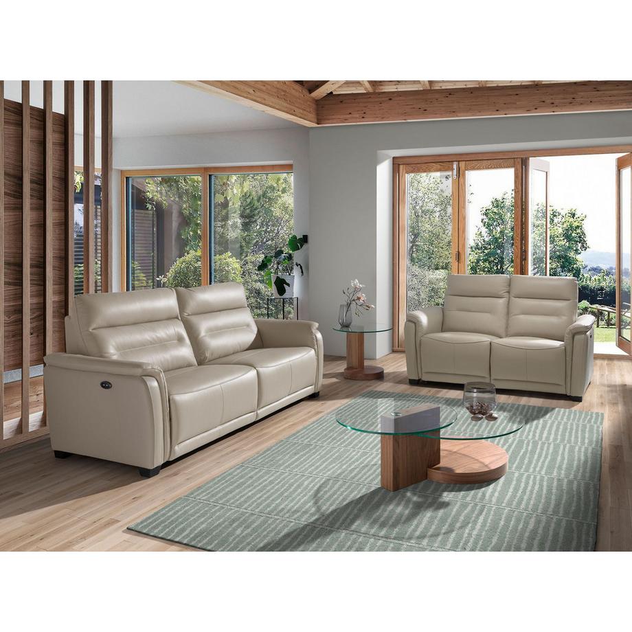 ANGEL CERDA Table basse ronde en verre trempé et noyer  