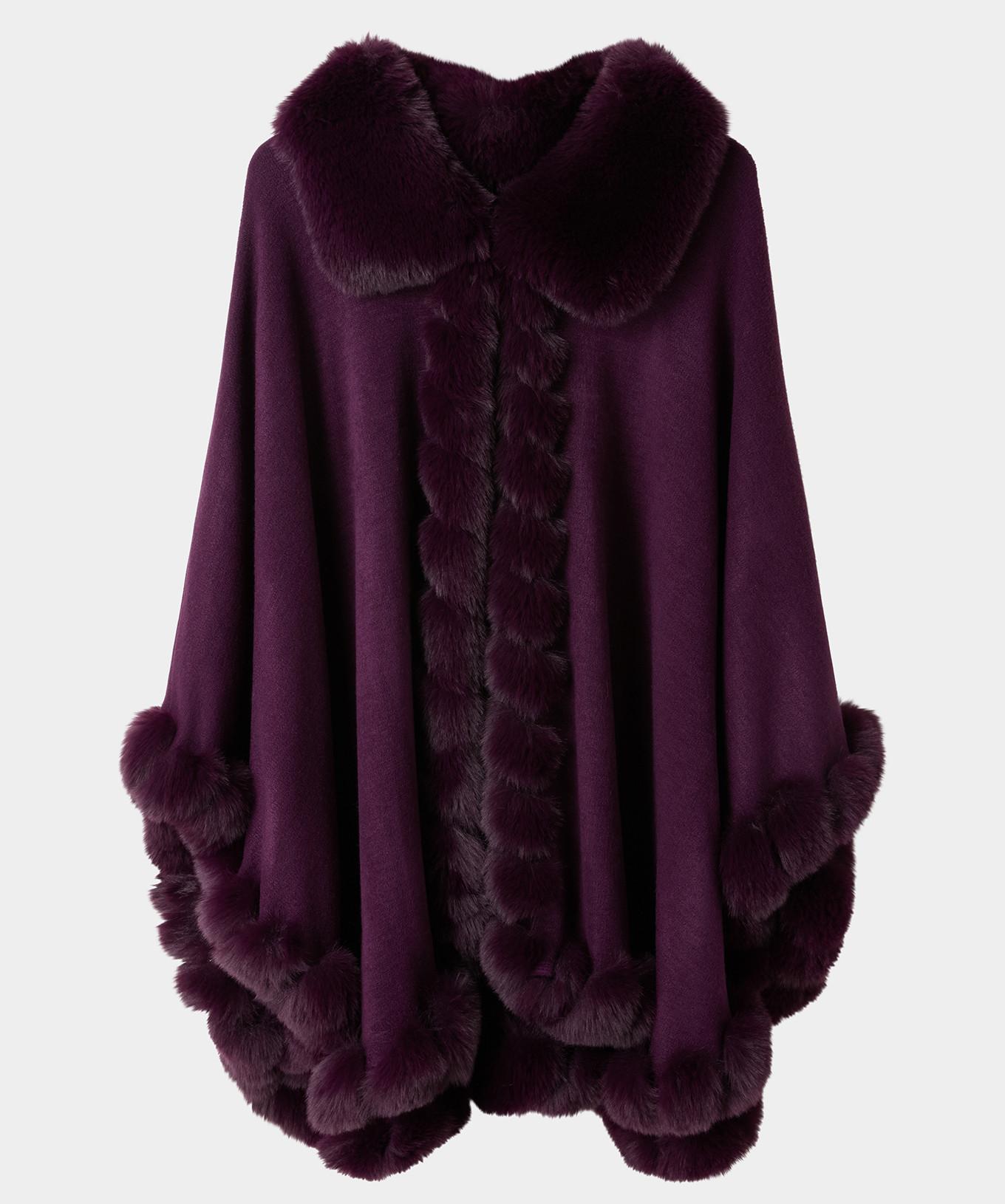 Joe Browns Cape mit Kunstpelzkragen und Besatz  