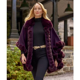 Joe Browns Cape mit Kunstpelzkragen und Besatz  