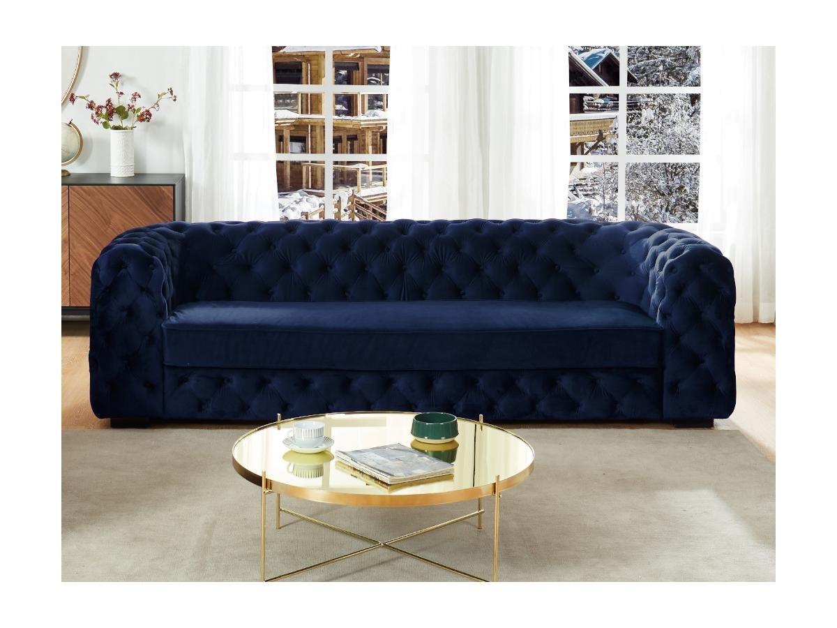 Vente-unique 3SitzerSofa Chesterfield Samt STANLEY  