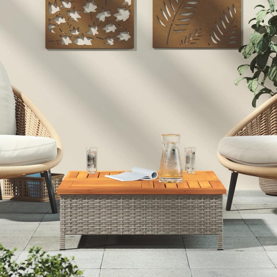VidaXL Table de jardin rotin synthétique  