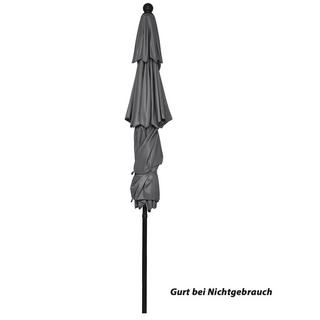 Northix Ombrellone da 300 cm in alluminio con tetto a 3 livelli, ombrellone inclinabile automaticamente, antracite  