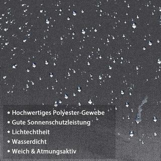 Northix Ombrellone da 300 cm in alluminio con tetto a 3 livelli, ombrellone inclinabile automaticamente, antracite  