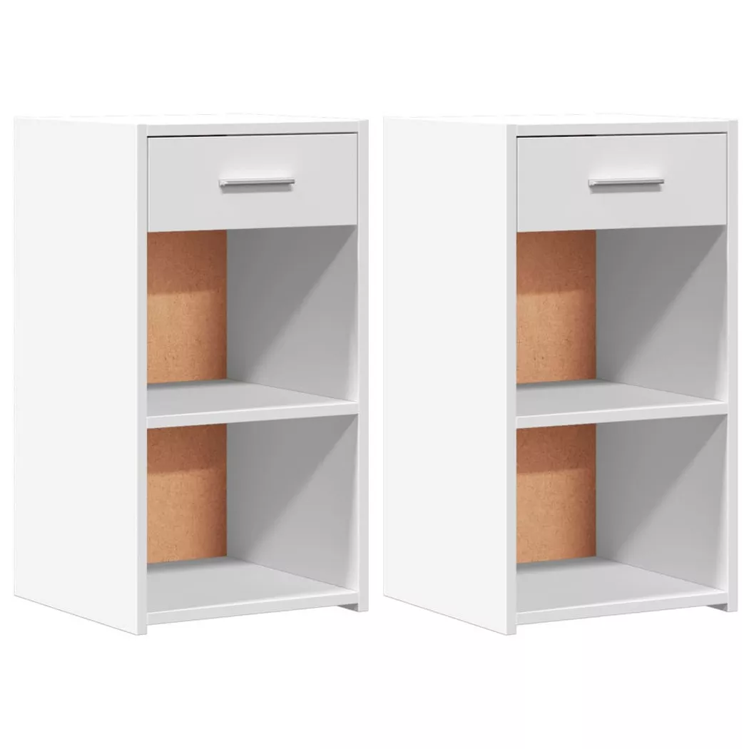 VidaXL - Armoire de chevet bois d'ingénierie, One Size, Blanc