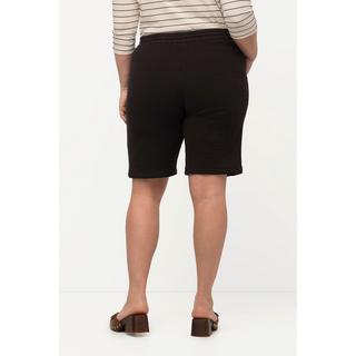 Ulla Popken  Short en tissu gaufré à coupe large, taille élastique et coton bio 