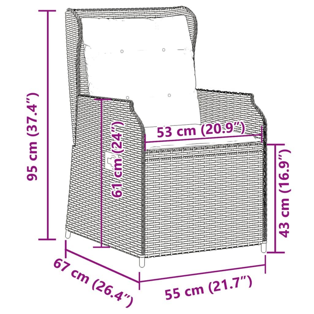 VidaXL Gartensessel verstellbar poly-rattan  