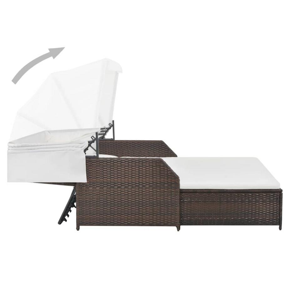 VidaXL Chaise longue rotin synthétique  