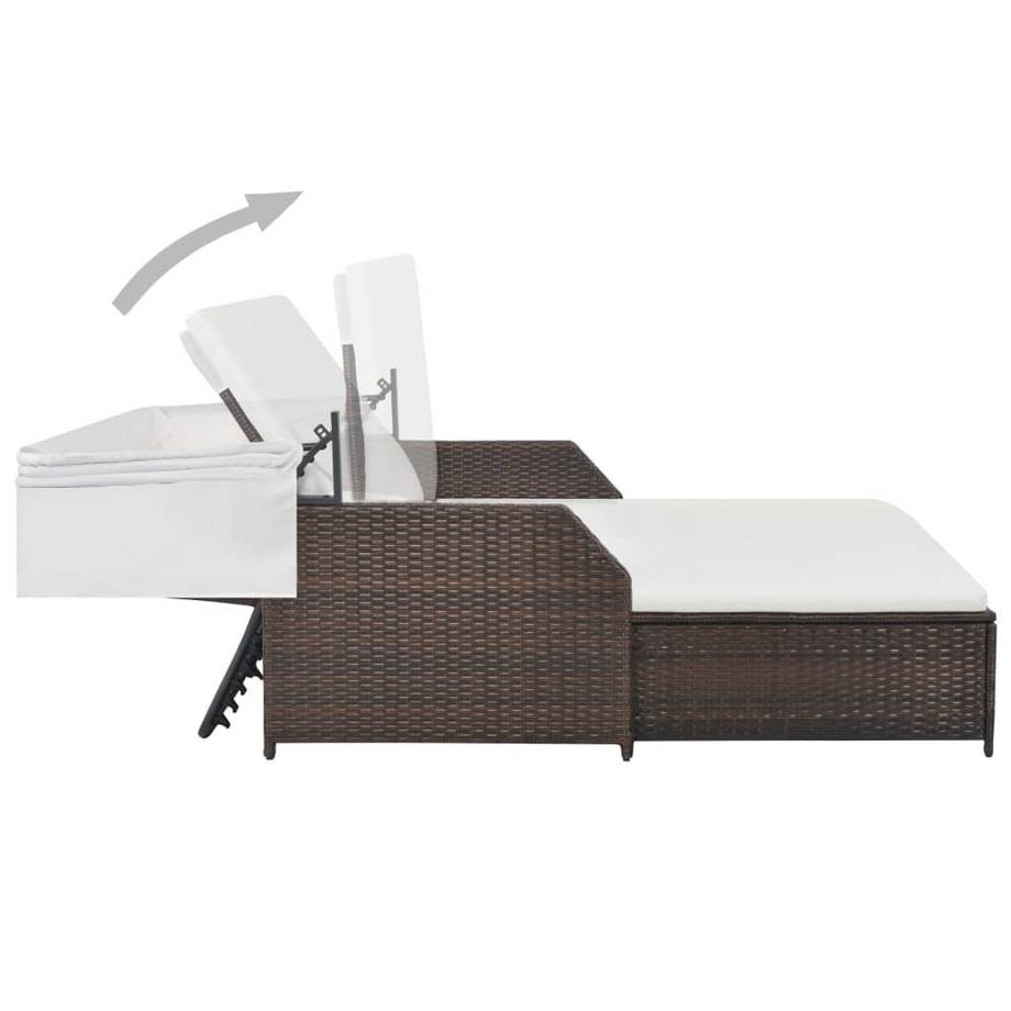 VidaXL Chaise longue rotin synthétique  