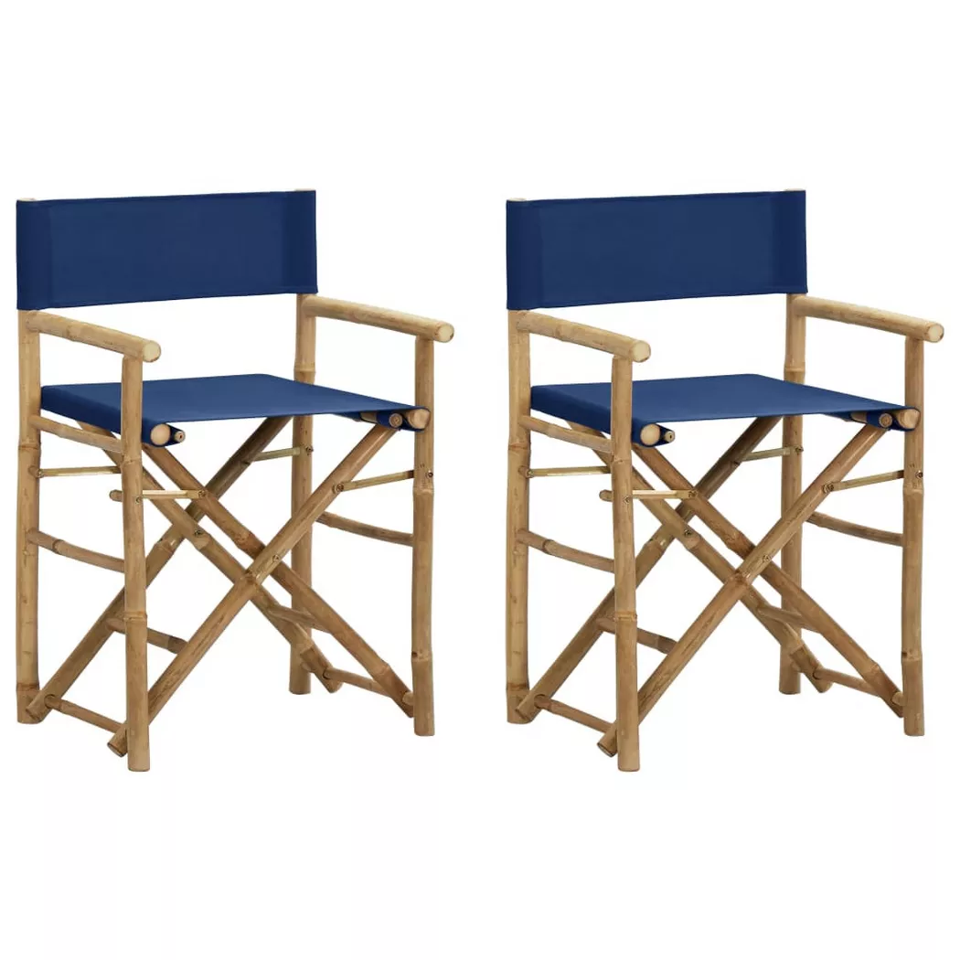 VidaXL - Regiestuhl bambus, One Size, Blau