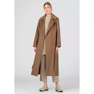 Manteau double face longueur mollets en laine mérinos mélangée
