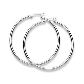 MUAU Schmuck  Creolen Weissgold 750, 54 mm 