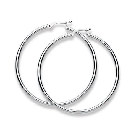 MUAU Schmuck  Creolen Weissgold 750, 54 mm 