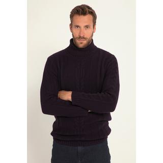 JP1880  Rollkragenpullover, Wollmix, vorne Zopfmuster 