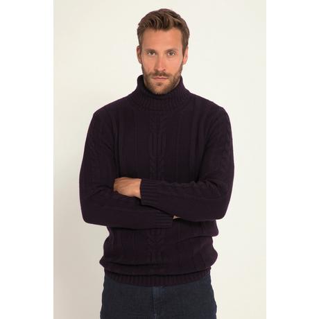 JP1880  Rollkragenpullover, Wollmix, vorne Zopfmuster 