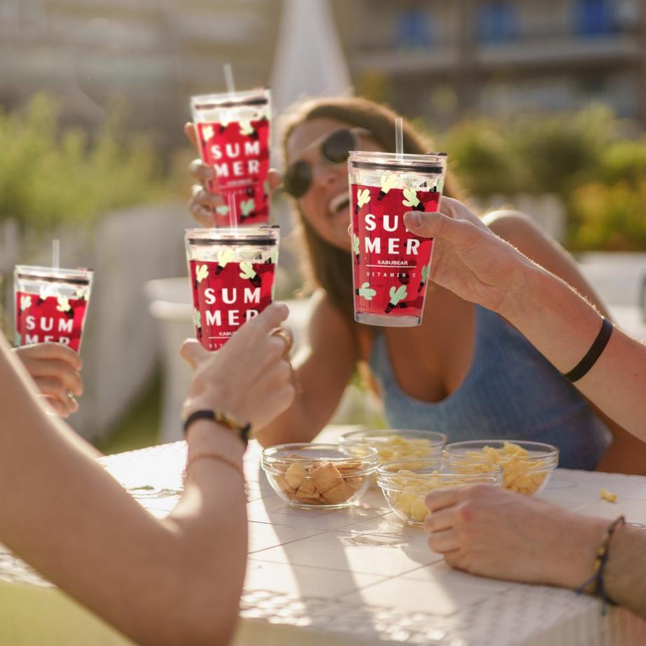 B2X  ensemble de 4 verres à boire avec motif cactus 