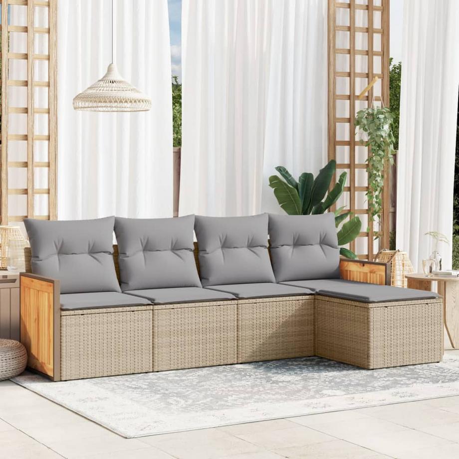 VidaXL set divano da giardino Polirattan  