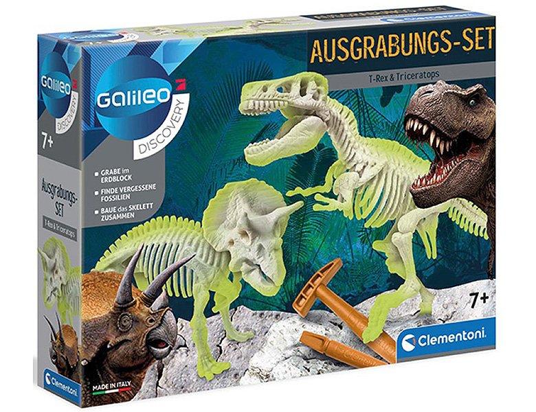 Clementoni  Galileo Ausgrabungset T-Rex & Triceratop 