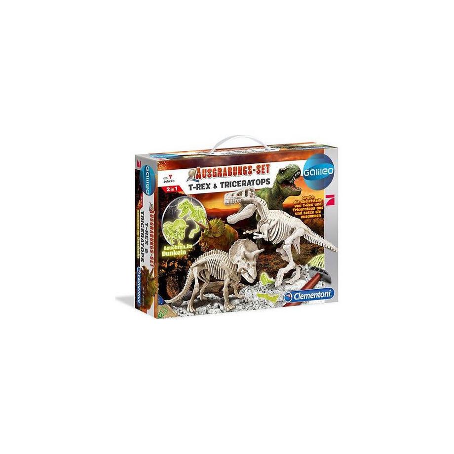 Clementoni  Galileo Ausgrabungset T-Rex & Triceratop 