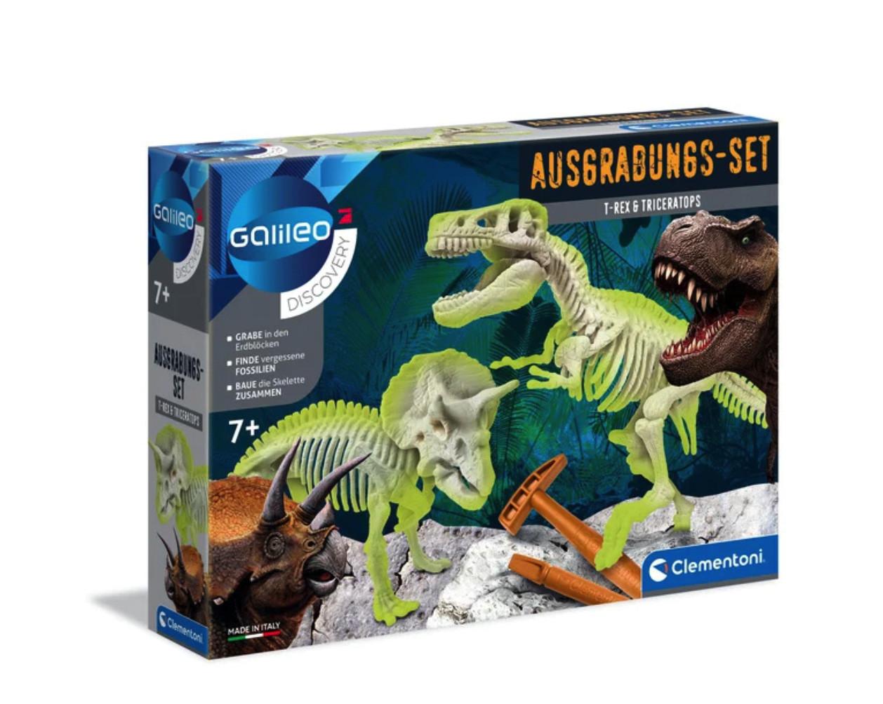 Clementoni  Galileo Ausgrabungset T-Rex & Triceratop 