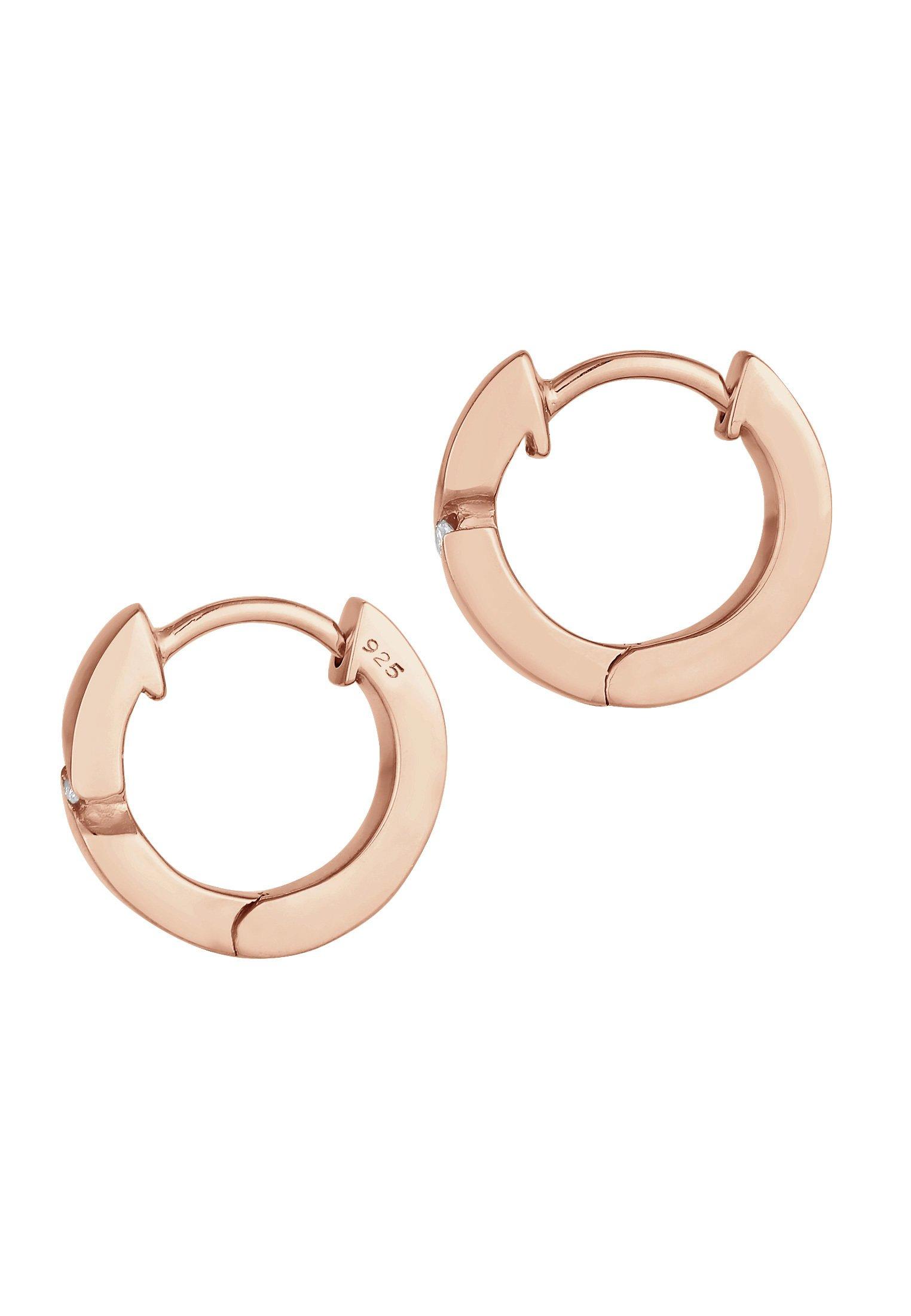 Elli  Boucles d'Oreilles Dames Créoles Avec Diamant (0,04 Ct.) 