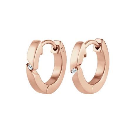 Elli  Boucles d'Oreilles Dames Créoles Avec Diamant (0,04 Ct.) 