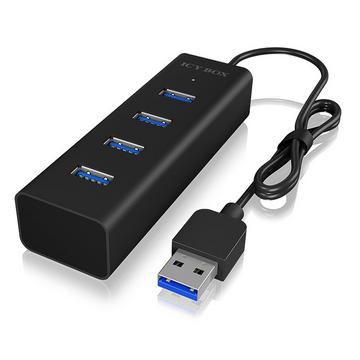 ICY BOX IB-HUB1409-U3 USB 3.2 Gen 1 (3.1 Gen 1) Type-A 5000 Mbit/s Schwarz