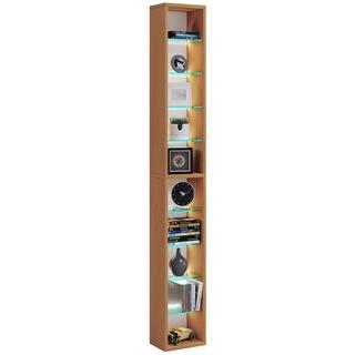 VCM Holzregal hängend | platzsparendes Regal | Maße: H. 152 x B. 21 x T. 14 cm | Elegantes Regal hängend | Aufbewahrungsregal | Bücherregal | Wandregal -  