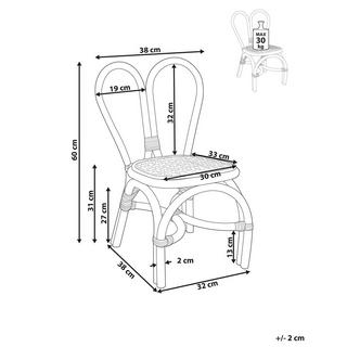Beliani Kindersessel aus Rattan Boho DESIMI  