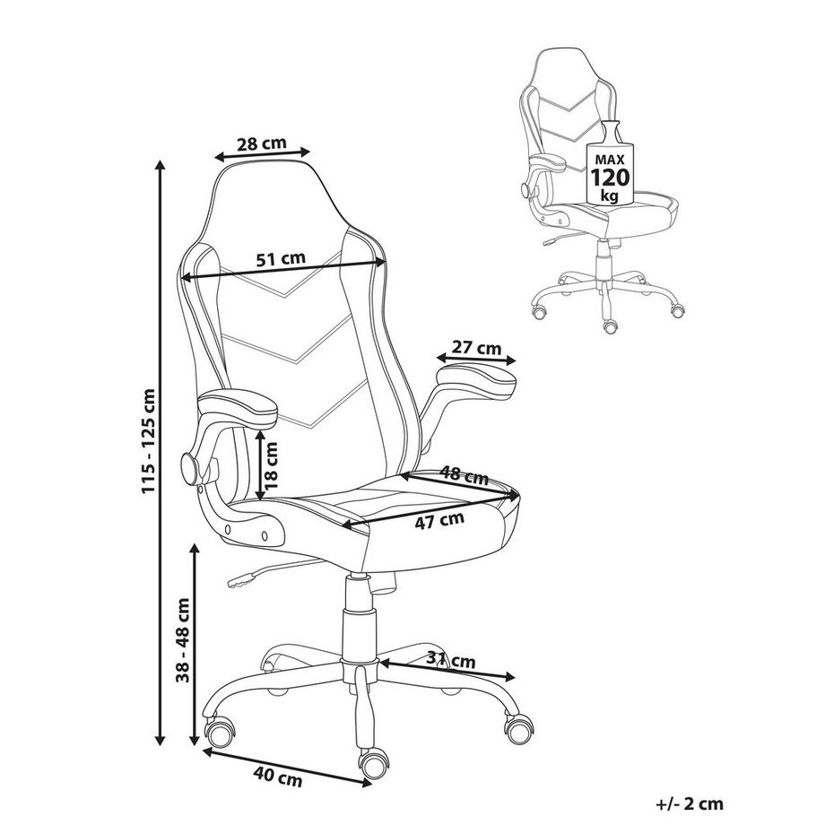 Beliani Chaise de bureau en Cuir PU Traditionnel TRIUMPHER  