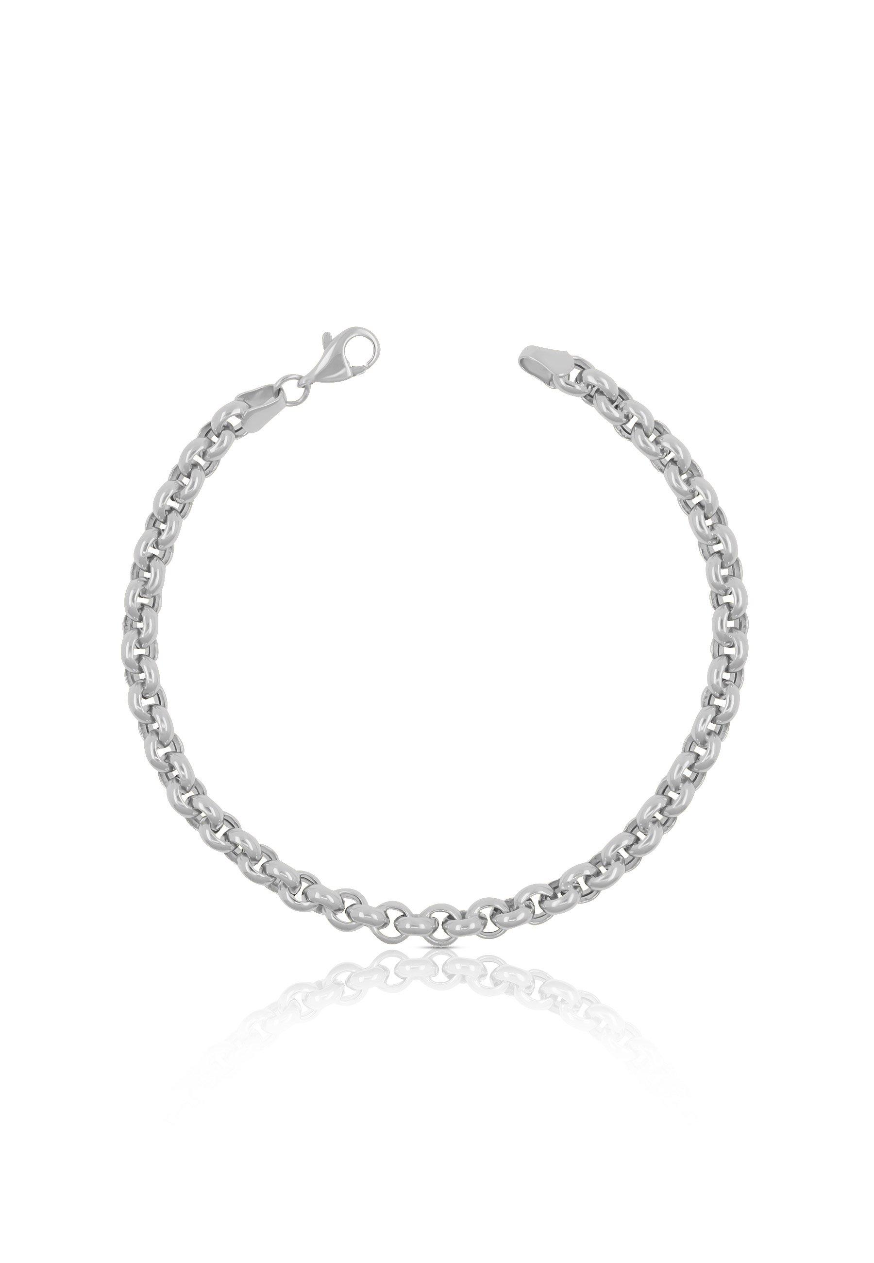 MUAU Schmuck  Bracelet jaseron en or blanc 750, 19cm, 5mm 